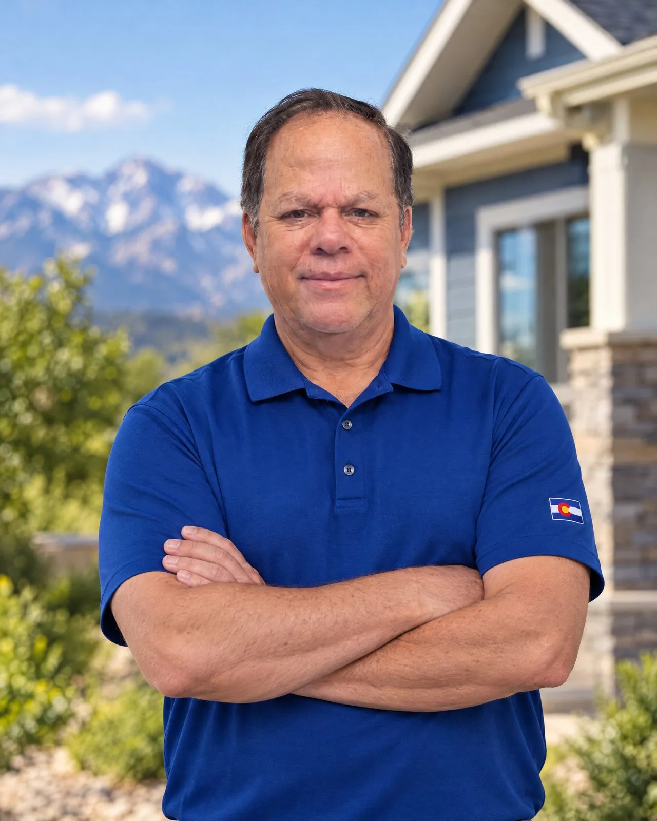 Jose, owner of Jose Helper, standing in front of a home in Colorado